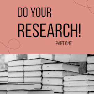Image of a stack of books with Do Your Research Part One